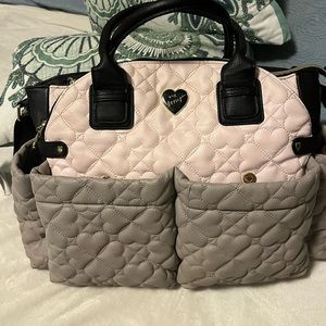 Betsey Johnson pink and gray tote or purse